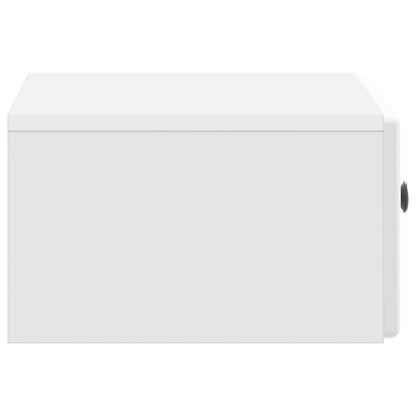 vidaXL Wall-Mounted Bedside Cabinet with Drawer 2 pcs High Gloss White