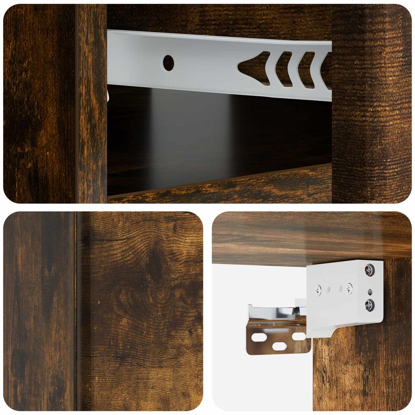 vidaXL Wall-Mounted Bedside Cabinet Smoked Oak 49 x 34.5 x 20 cm