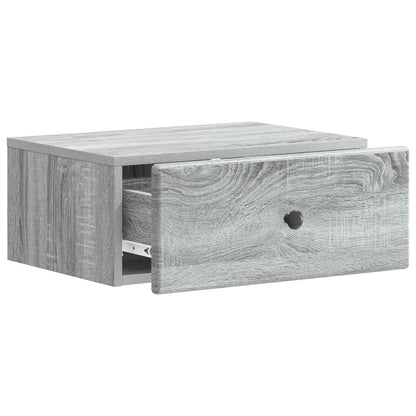 vidaXL Wall-Mounted Bedside Cabinet Grey Sonoma 49 x 34.5 x 20 cm