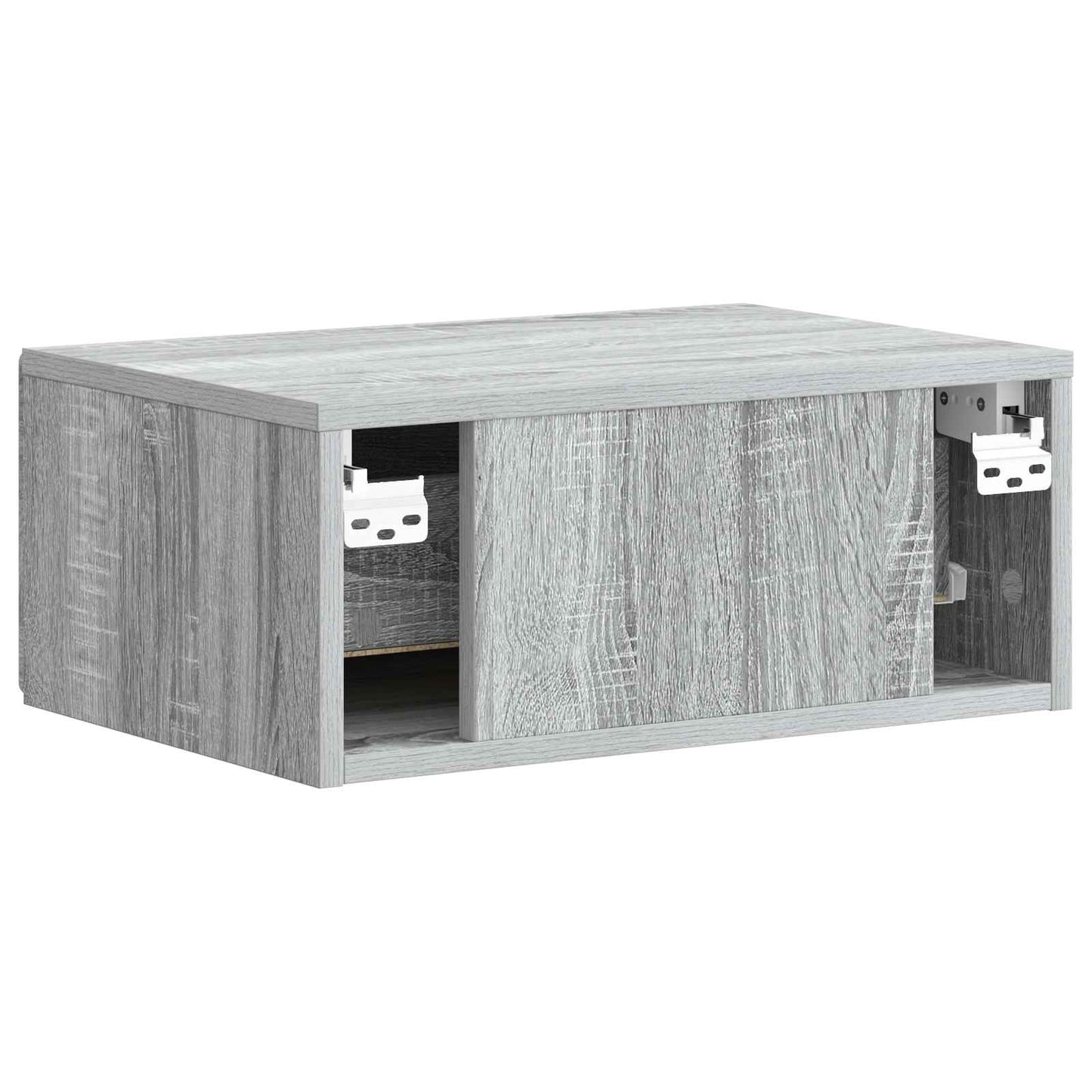 vidaXL Wall-Mounted Bedside Cabinet Grey Sonoma 49 x 34.5 x 20 cm