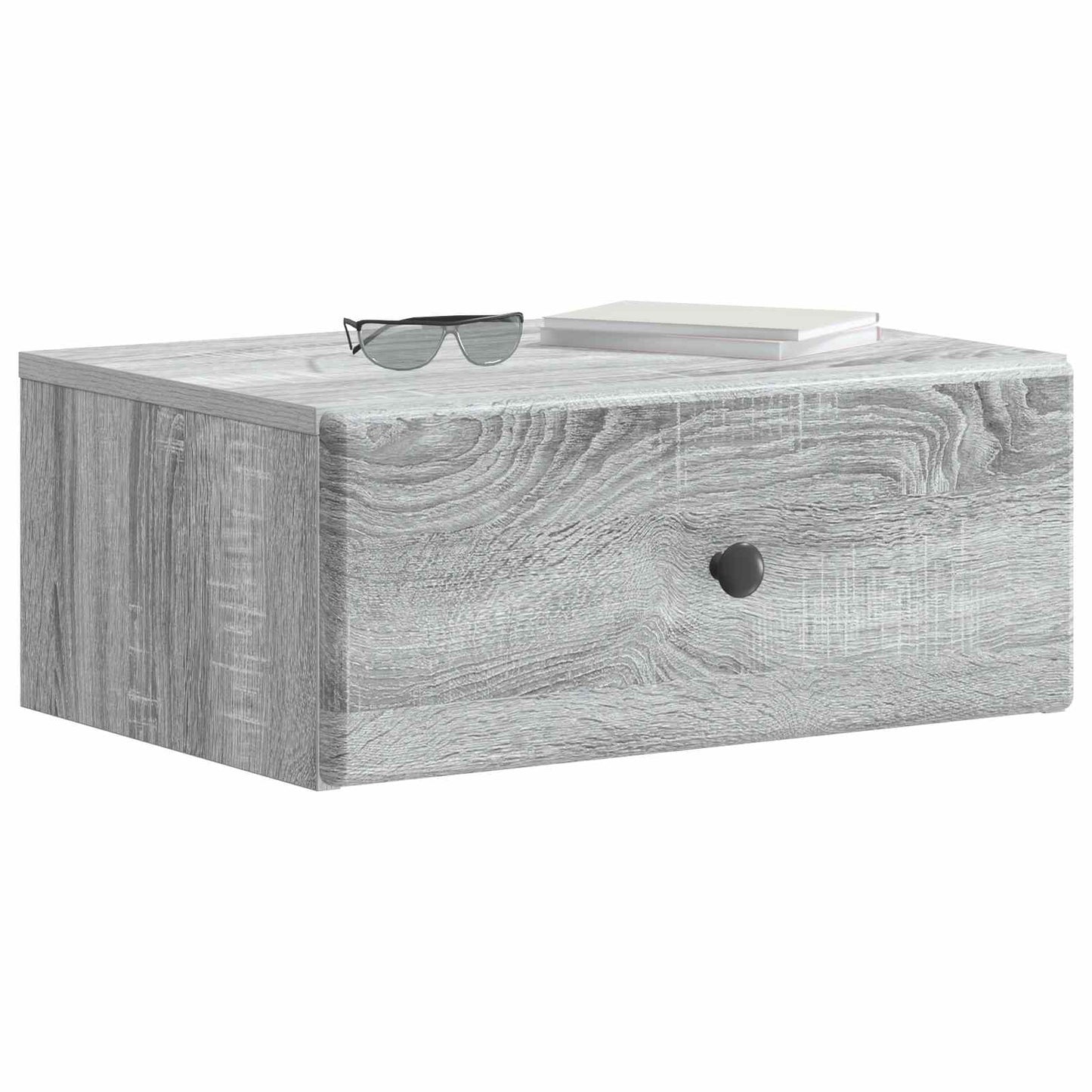 vidaXL Wall-Mounted Bedside Cabinet Grey Sonoma 49 x 34.5 x 20 cm