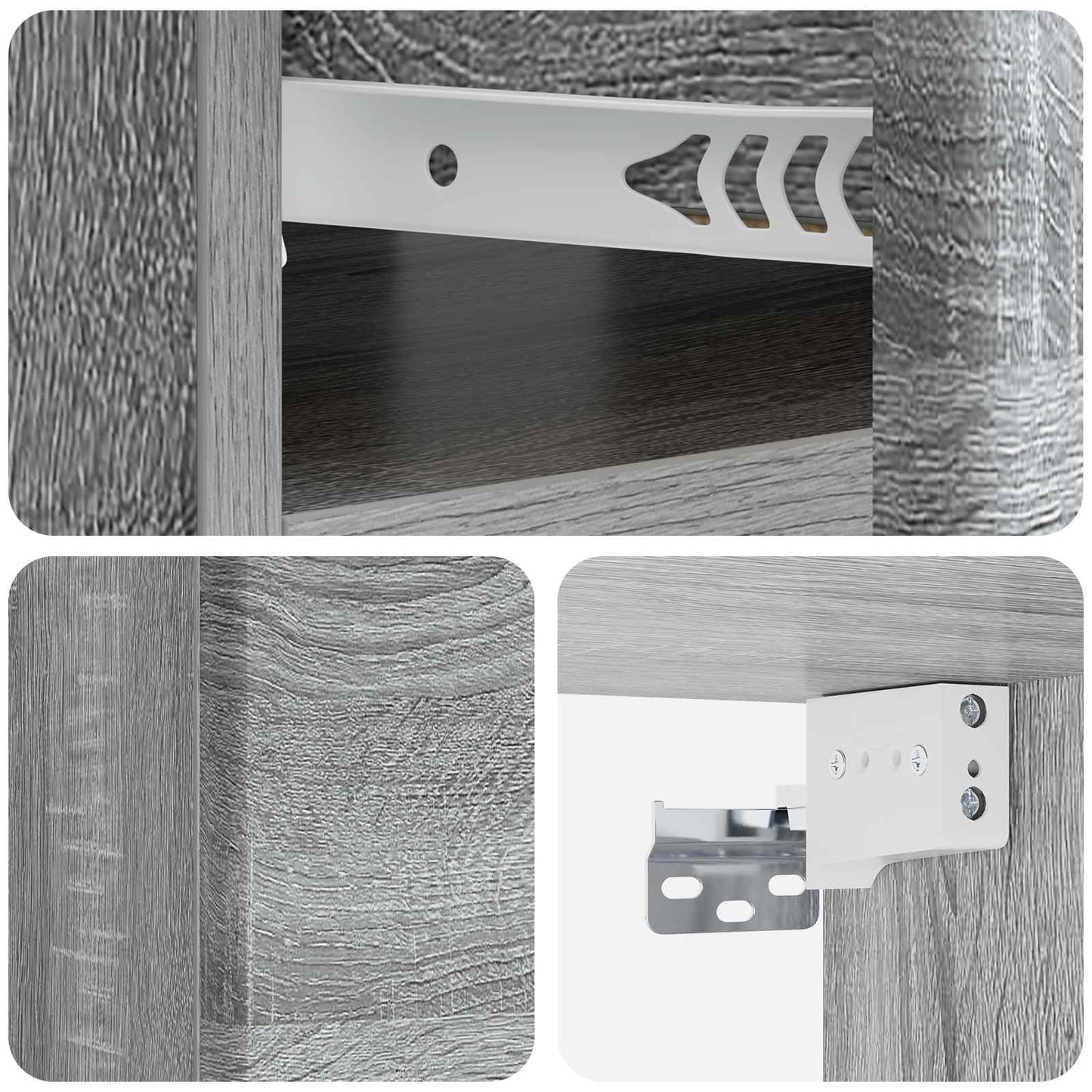 vidaXL Wall-Mounted Bedside Cabinet 2 pcs Grey Sonoma Engineered Wood