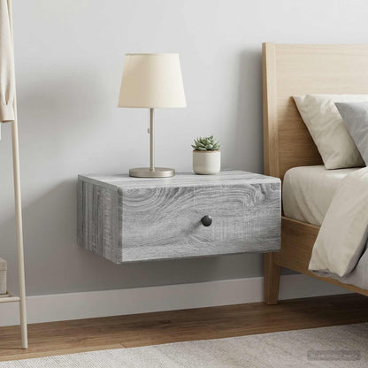 vidaXL Wall-Mounted Bedside Cabinet 2 pcs Grey Sonoma Engineered Wood