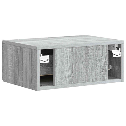 vidaXL Wall-Mounted Bedside Cabinet 2 pcs Grey Sonoma Engineered Wood