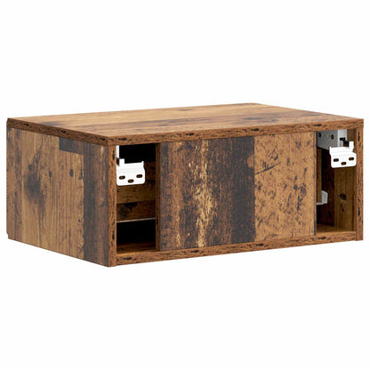 vidaXL Wall-Mounted Bedside Cabinet Old Wood 49 x 34.5 x 20 cm