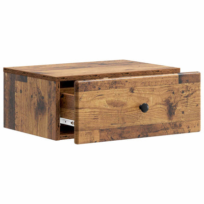 vidaXL Wall-Mounted Bedside Cabinet 2 pcs Old Wood 49 x 34.5 x 20 cm