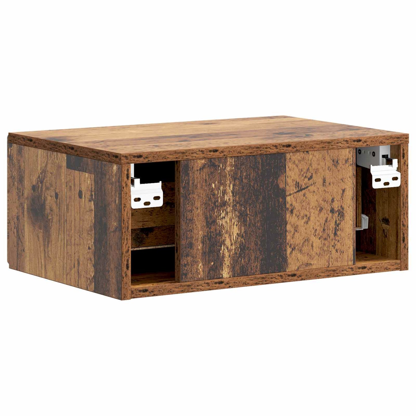 vidaXL Wall-Mounted Bedside Cabinet 2 pcs Old Wood 49 x 34.5 x 20 cm