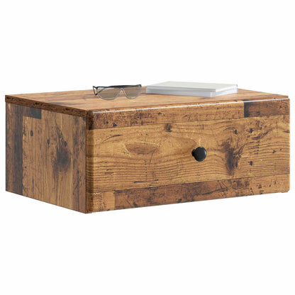 vidaXL Wall-Mounted Bedside Cabinet 2 pcs Old Wood 49 x 34.5 x 20 cm