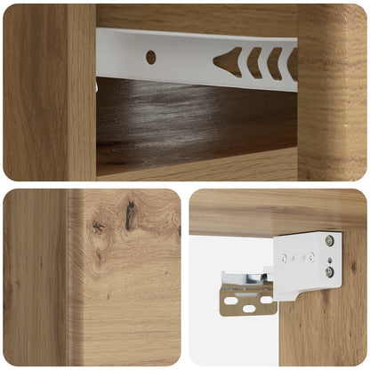 vidaXL Wall-Mounted Bedside Cabinet Artisan Oak 49 x 34.5 x 20 cm