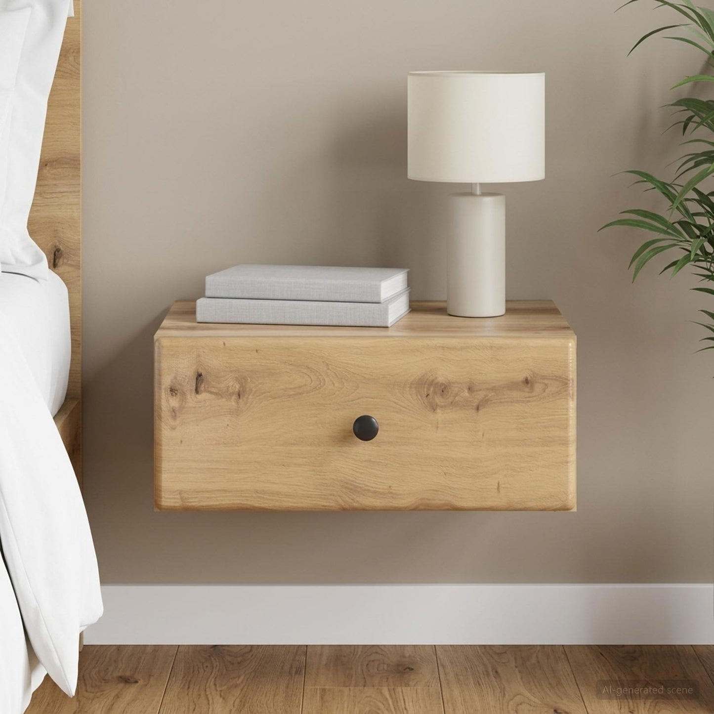vidaXL Wall-Mounted Bedside Cabinet Artisan Oak 49 x 34.5 x 20 cm