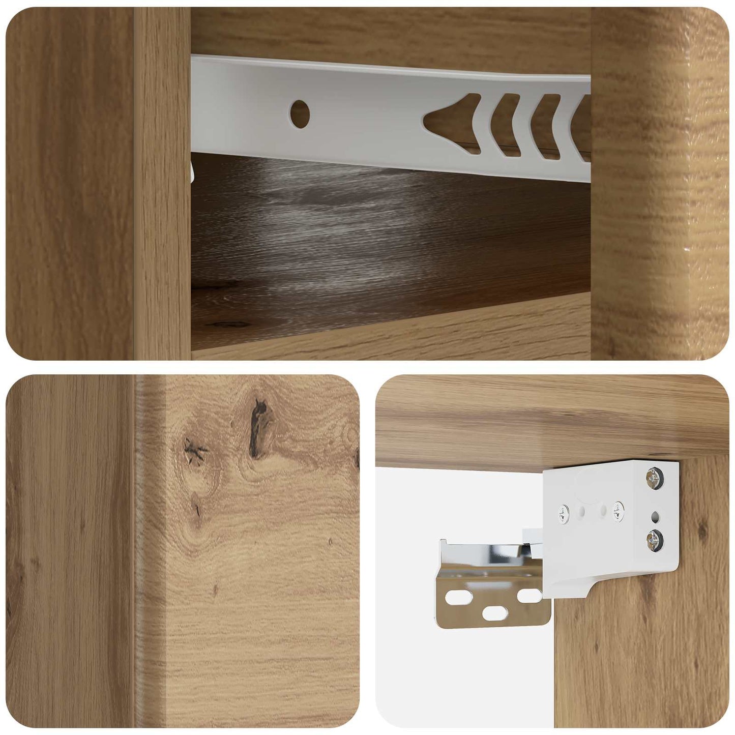 vidaXL Wall-Mounted Bedside Cabinet 2 pcs Artisan Oak
