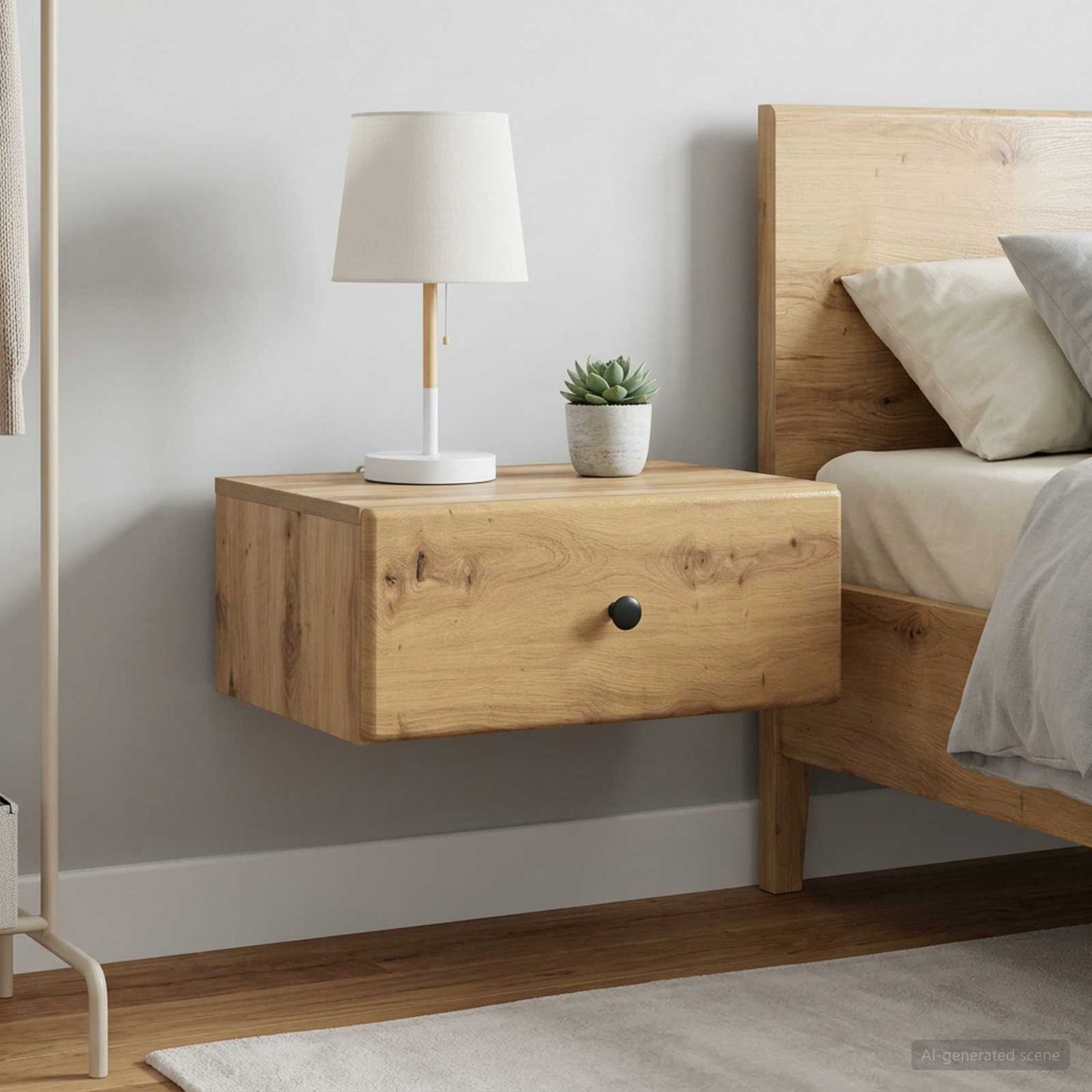 vidaXL Wall-Mounted Bedside Cabinet 2 pcs Artisan Oak