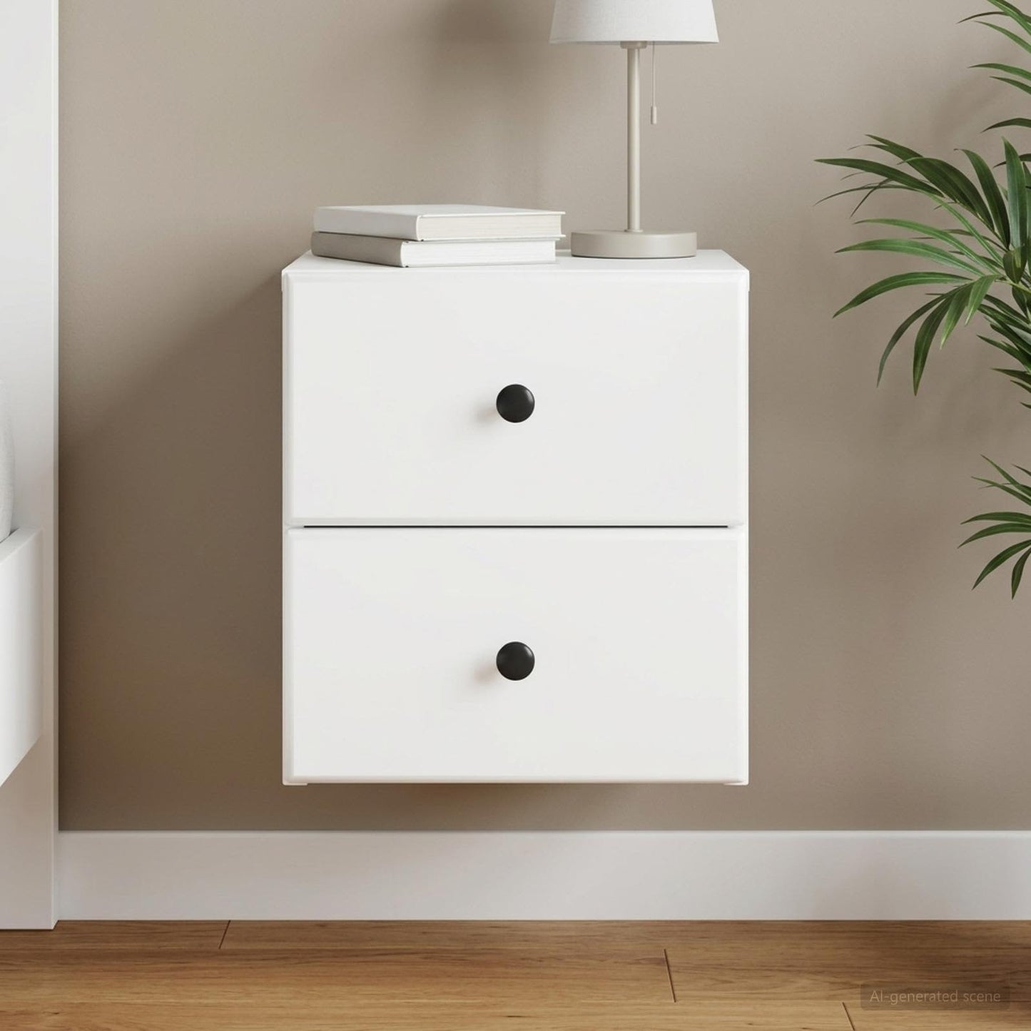 vidaXL Wall-Mounted Bedside Cabinet White 34.5 x 33 x 40 cm