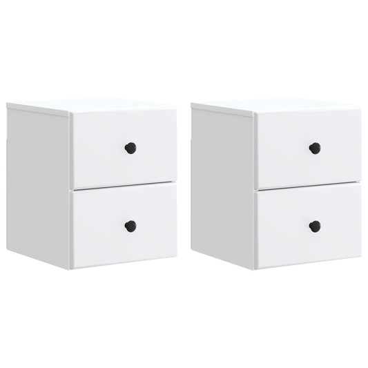 vidaXL Wall-Mounted Bedside Cabinet 2 pcs White 34.5 x 33 x 40 cm