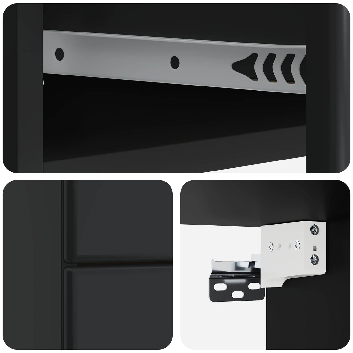 vidaXL Wall-Mounted Bedside Cabinet Black 34.5 x 33 x 40 cm