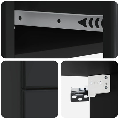 vidaXL Wall-Mounted Bedside Cabinet Black 34.5 x 33 x 40 cm