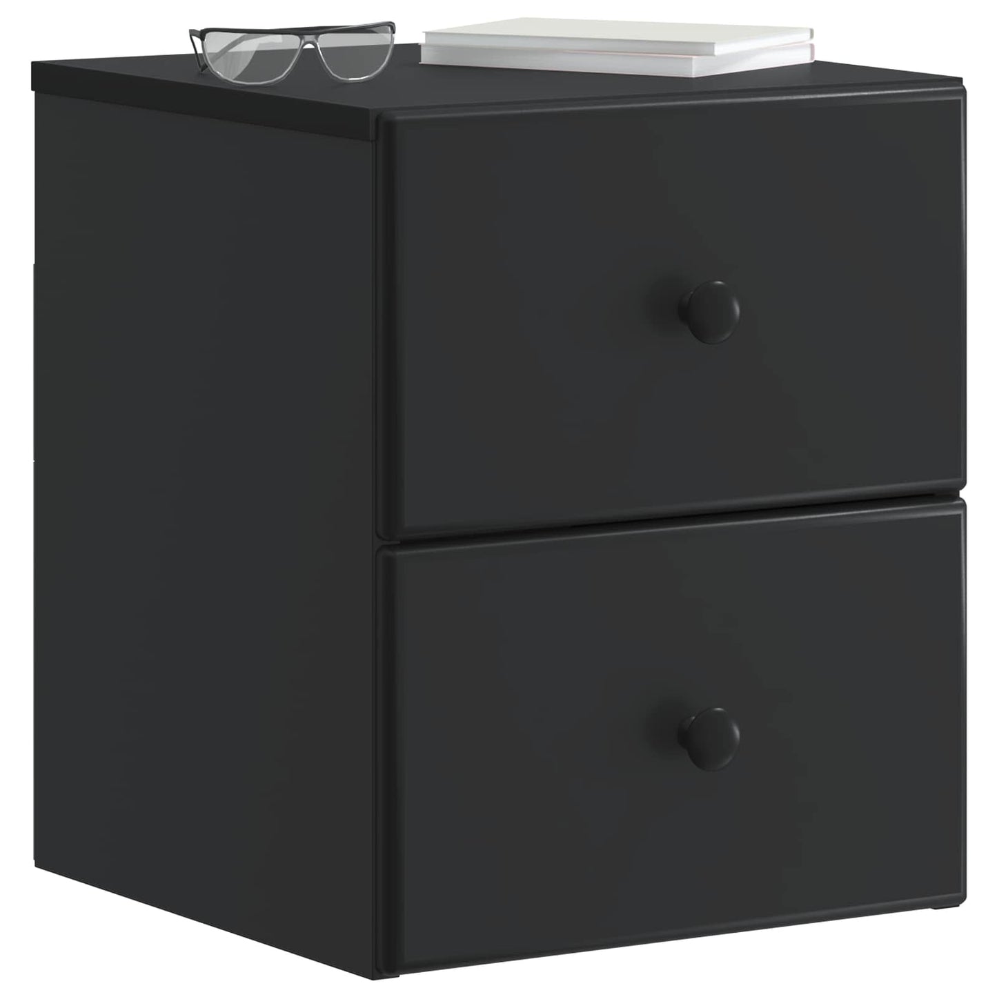 vidaXL Wall-Mounted Bedside Cabinet Black 34.5 x 33 x 40 cm