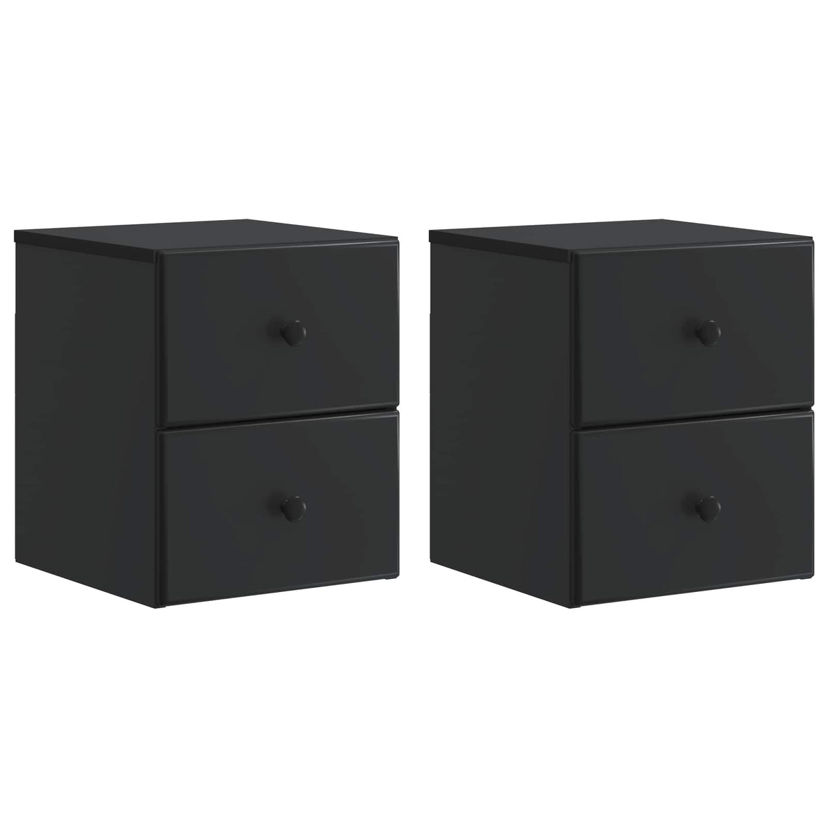 vidaXL Wall-Mounted Bedside Cabinet 2 pcs Black 34.5 x 33 x 40 cm