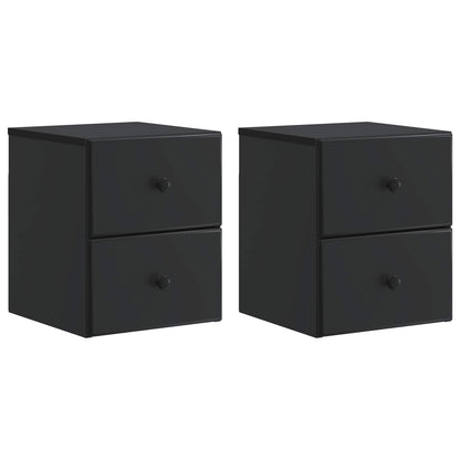 vidaXL Wall-Mounted Bedside Cabinet 2 pcs Black 34.5 x 33 x 40 cm