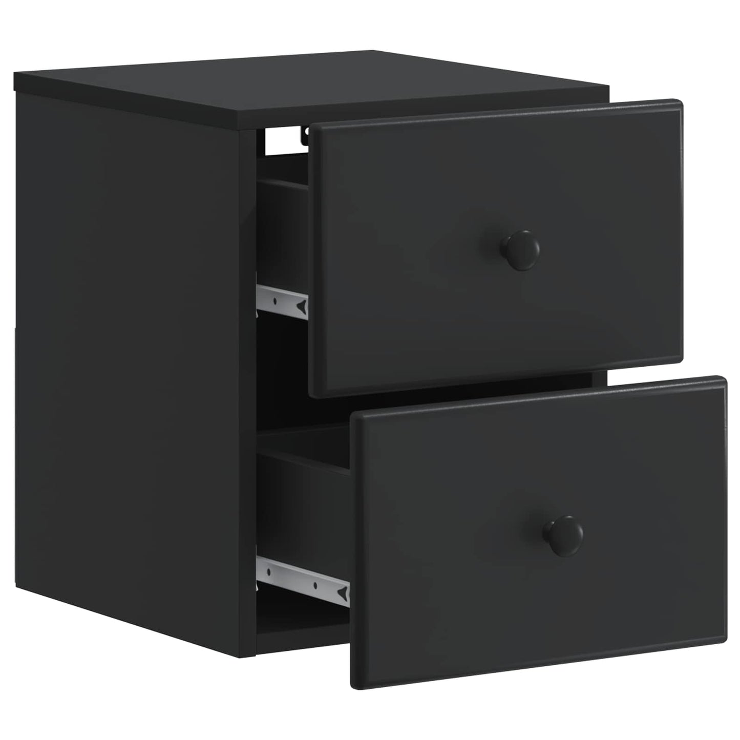 vidaXL Wall-Mounted Bedside Cabinet 2 pcs Black 34.5 x 33 x 40 cm