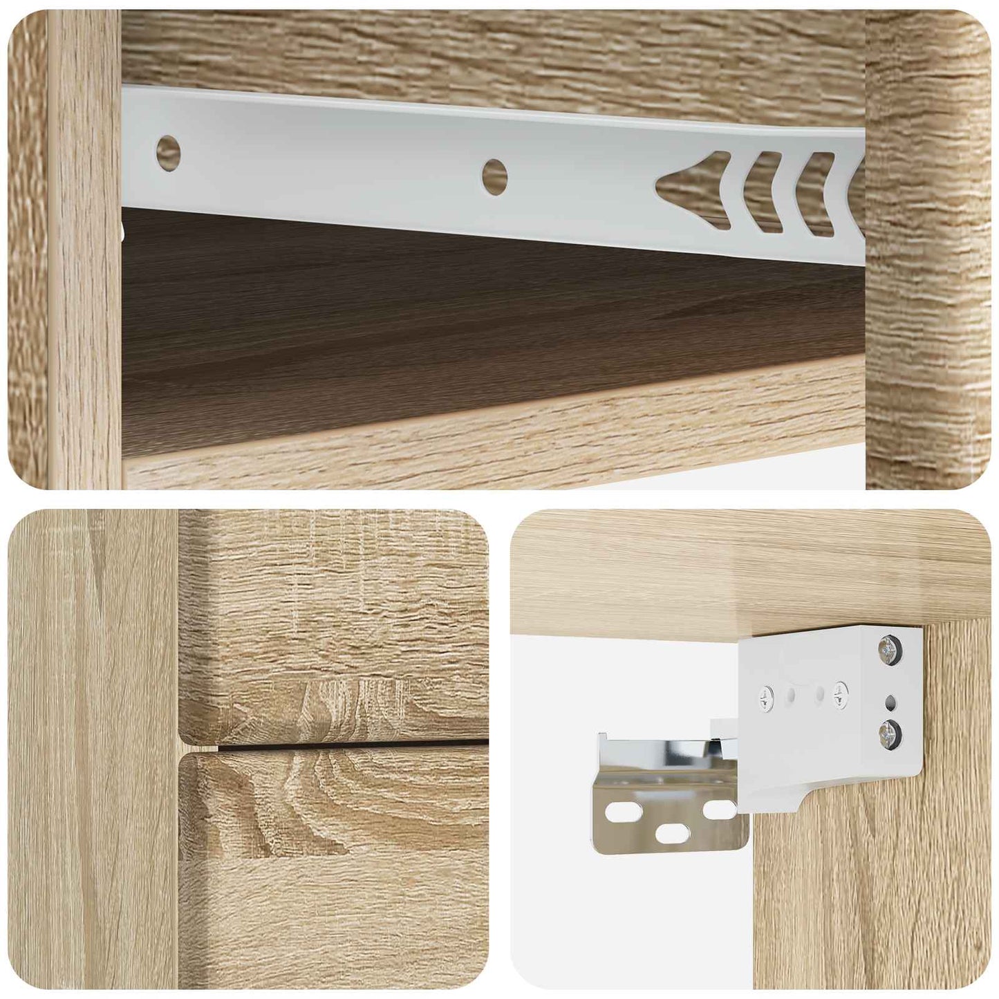 vidaXL Wall-Mounted Bedside Cabinet 2 pcs Sonoma Oak 34.5 x 33 x 40 cm