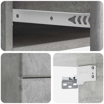vidaXL Wall-Mounted Bedside Cabinet Concrete Grey 34.5 x 33 x 40 cm
