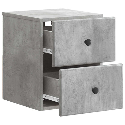 vidaXL Wall-Mounted Bedside Cabinet Concrete Grey 34.5 x 33 x 40 cm