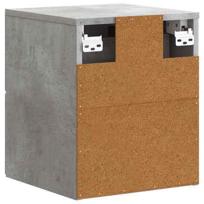 vidaXL Wall-Mounted Bedside Cabinet Concrete Grey 34.5 x 33 x 40 cm
