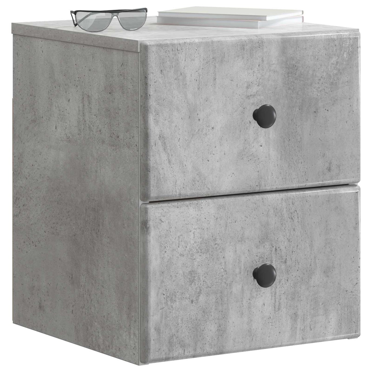 vidaXL Wall-Mounted Bedside Cabinet Concrete Grey 34.5 x 33 x 40 cm