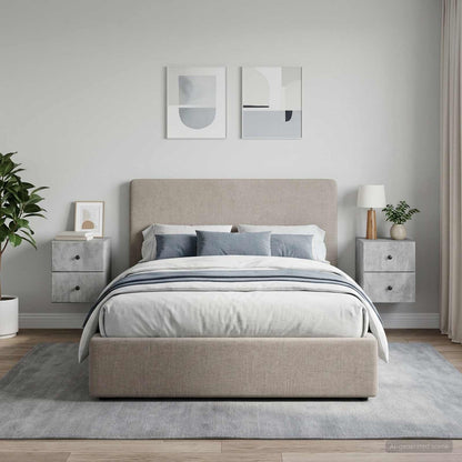 vidaXL Wall-Mounted Bedside Cabinet with Drawer 2 pcs Concrete Grey