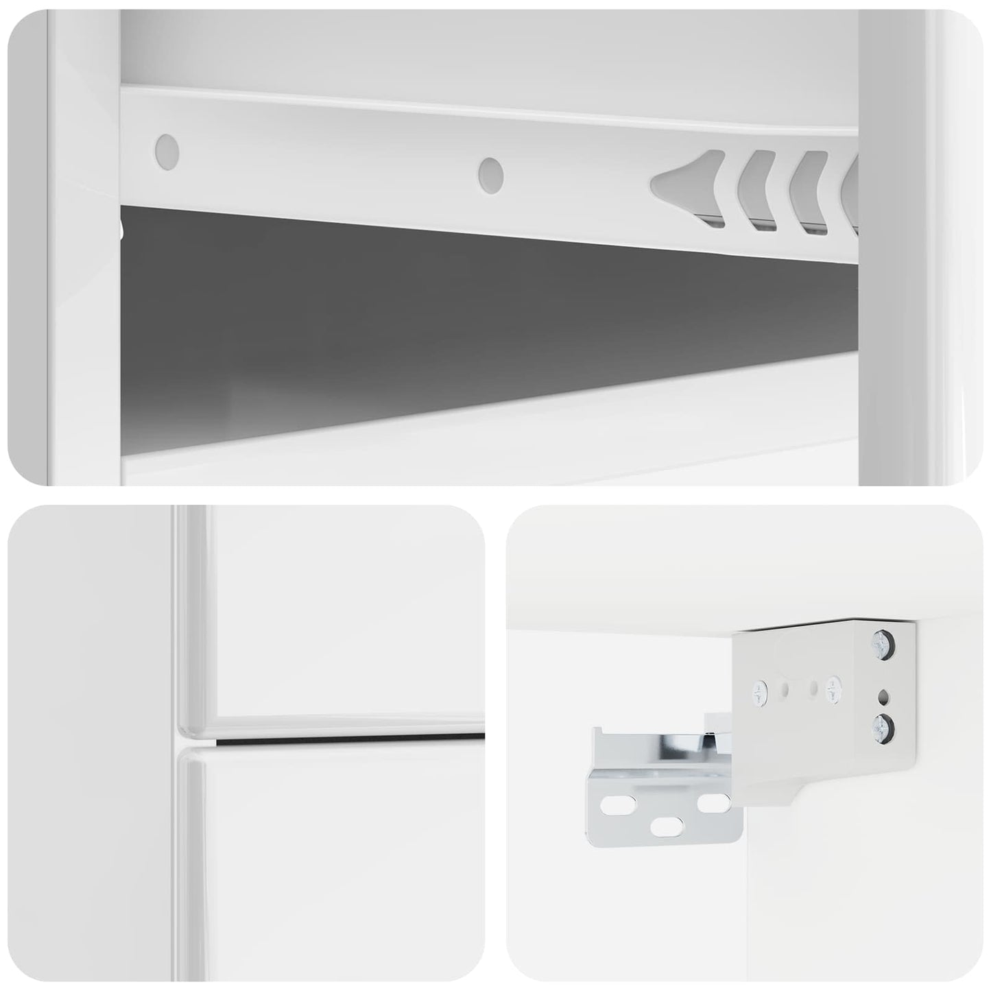 vidaXL Wall-Mounted Bedside Cabinet High Gloss White 34.5 x 33 x 40 cm