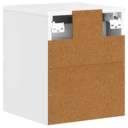 vidaXL Wall-Mounted Bedside Cabinet High Gloss White 34.5 x 33 x 40 cm