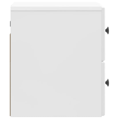 vidaXL Wall-Mounted Bedside Cabinet High Gloss White 34.5 x 33 x 40 cm