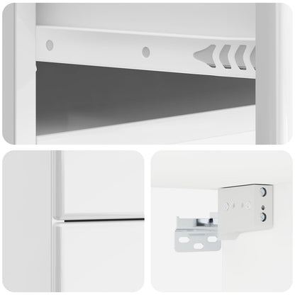 vidaXL Wall-Mounted Bedside Cabinet with Drawer 2 pcs High Gloss White