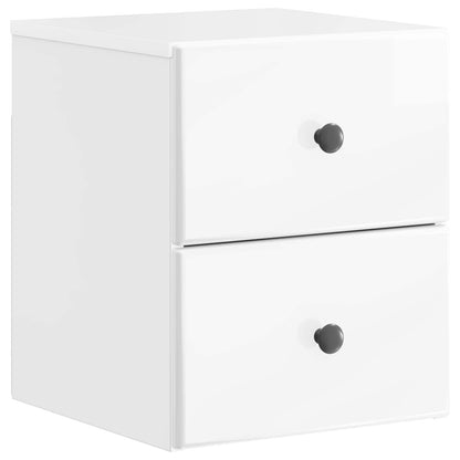 vidaXL Wall-Mounted Bedside Cabinet with Drawer 2 pcs High Gloss White