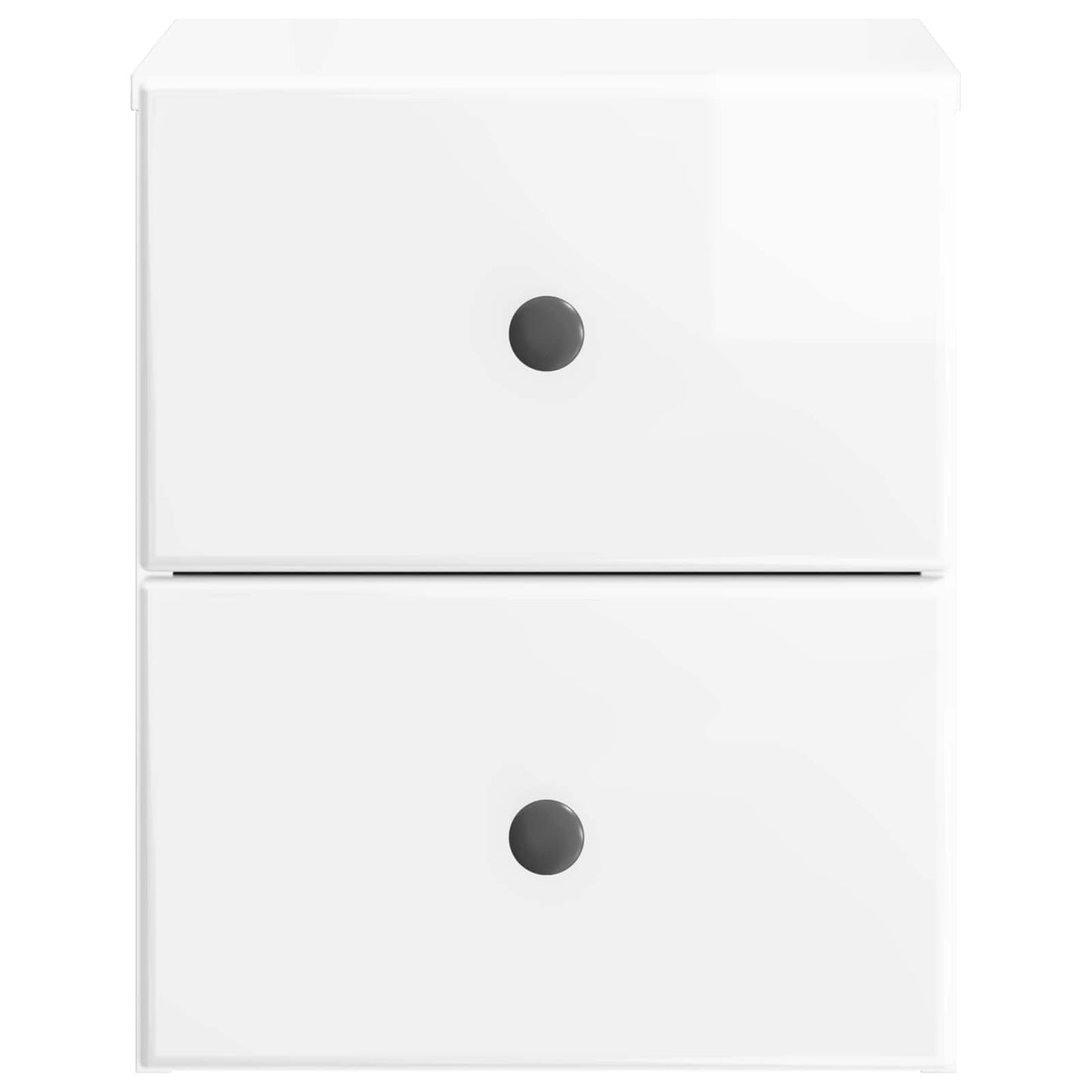 vidaXL Wall-Mounted Bedside Cabinet with Drawer 2 pcs High Gloss White