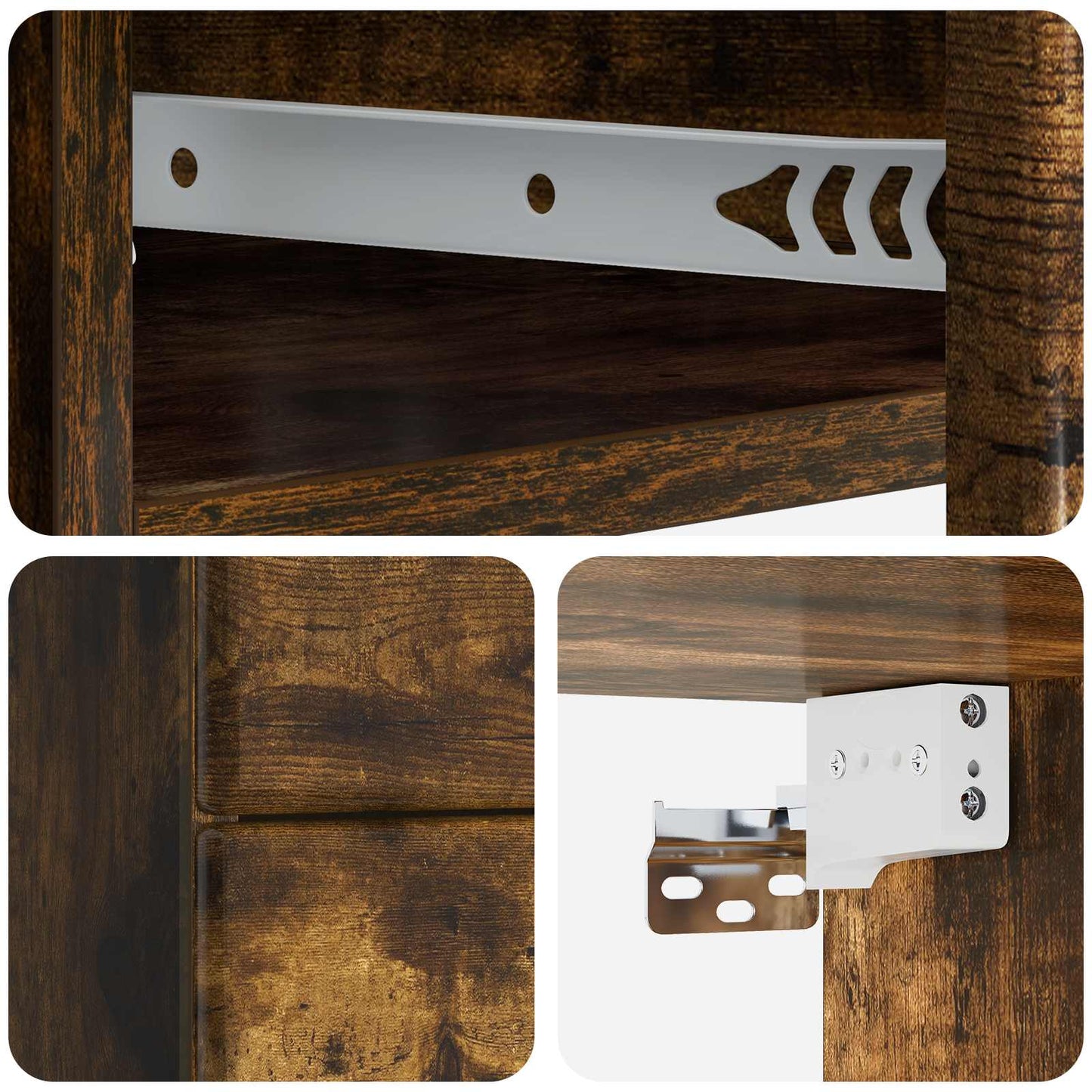 vidaXL Wall-Mounted Bedside Cabinet 2 pcs Smoked Oak 34.5 x 33 x 40 cm