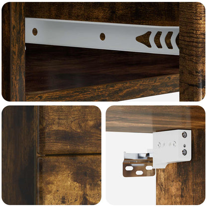 vidaXL Wall-Mounted Bedside Cabinet 2 pcs Smoked Oak 34.5 x 33 x 40 cm