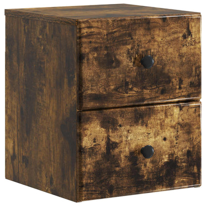 vidaXL Wall-Mounted Bedside Cabinet 2 pcs Smoked Oak 34.5 x 33 x 40 cm