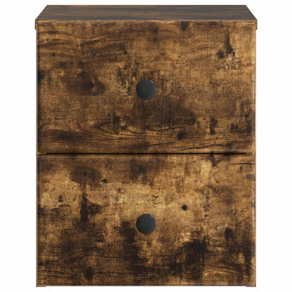 vidaXL Wall-Mounted Bedside Cabinet 2 pcs Smoked Oak 34.5 x 33 x 40 cm