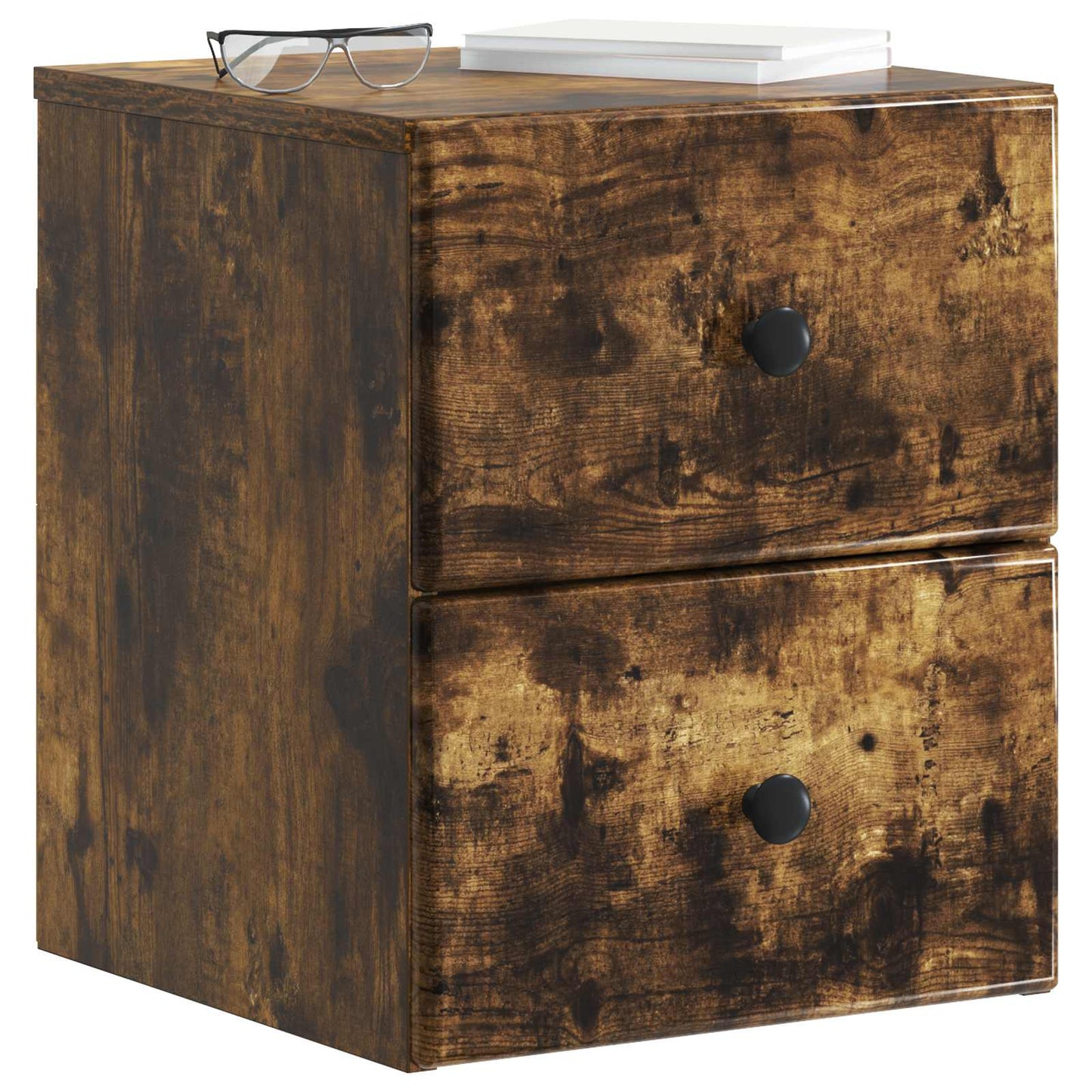 vidaXL Wall-Mounted Bedside Cabinet 2 pcs Smoked Oak 34.5 x 33 x 40 cm