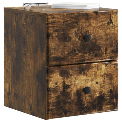 vidaXL Wall-Mounted Bedside Cabinet 2 pcs Smoked Oak 34.5 x 33 x 40 cm