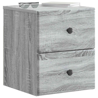 vidaXL Wall-Mounted Bedside Cabinet Grey Sonoma 34.5 x 33 x 40 cm
