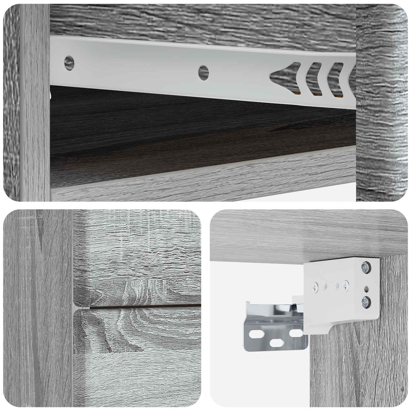 vidaXL Wall-Mounted Bedside Cabinet 2 pcs Grey Sonoma Engineered Wood