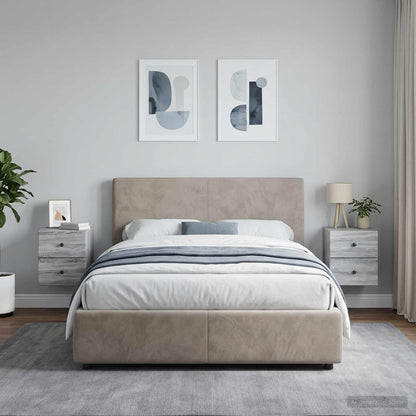 vidaXL Wall-Mounted Bedside Cabinet 2 pcs Grey Sonoma Engineered Wood