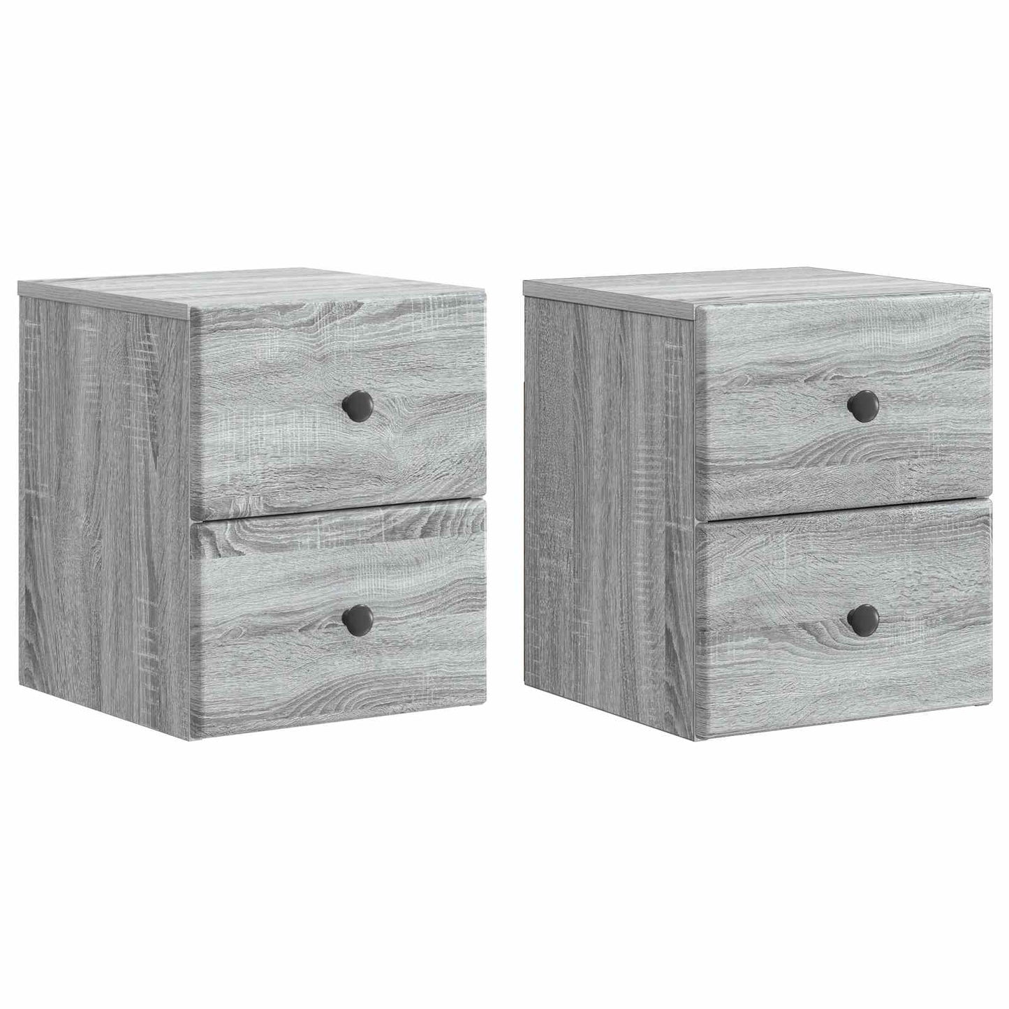 vidaXL Wall-Mounted Bedside Cabinet 2 pcs Grey Sonoma Engineered Wood