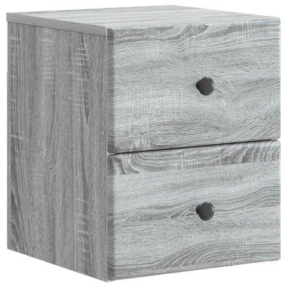 vidaXL Wall-Mounted Bedside Cabinet 2 pcs Grey Sonoma Engineered Wood