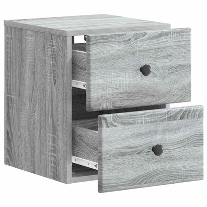 vidaXL Wall-Mounted Bedside Cabinet 2 pcs Grey Sonoma Engineered Wood