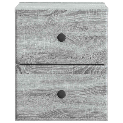 vidaXL Wall-Mounted Bedside Cabinet 2 pcs Grey Sonoma Engineered Wood