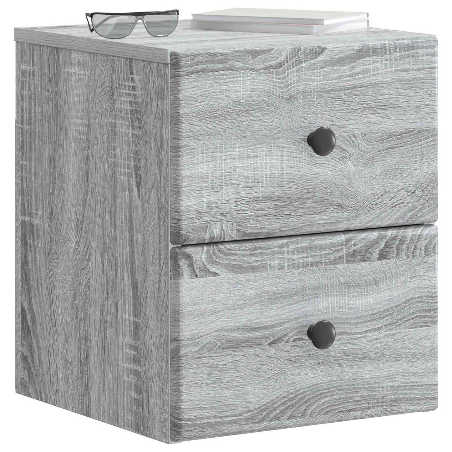 vidaXL Wall-Mounted Bedside Cabinet 2 pcs Grey Sonoma Engineered Wood